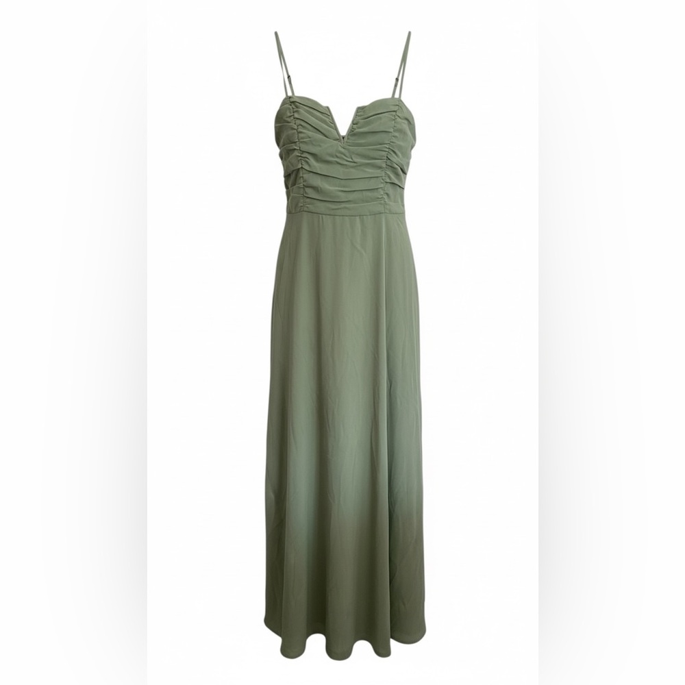 Lulus NWT “Sweeney” Sleeveless Spaghetti Strap Maxi Dress In Sage Brush Sz Small - Picture 15 of 16